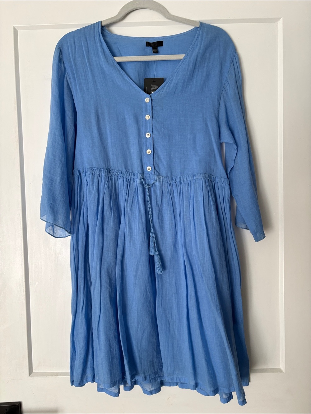 ATM Anthony Thomas Melilo NWT Light Blue Button-Front Tie-Waist Dress XS $325